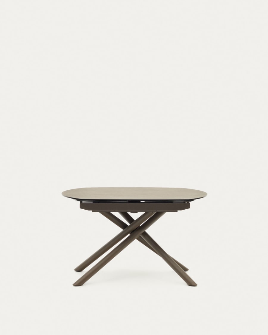 Yodalia extendable table, porcelain and steel legs
