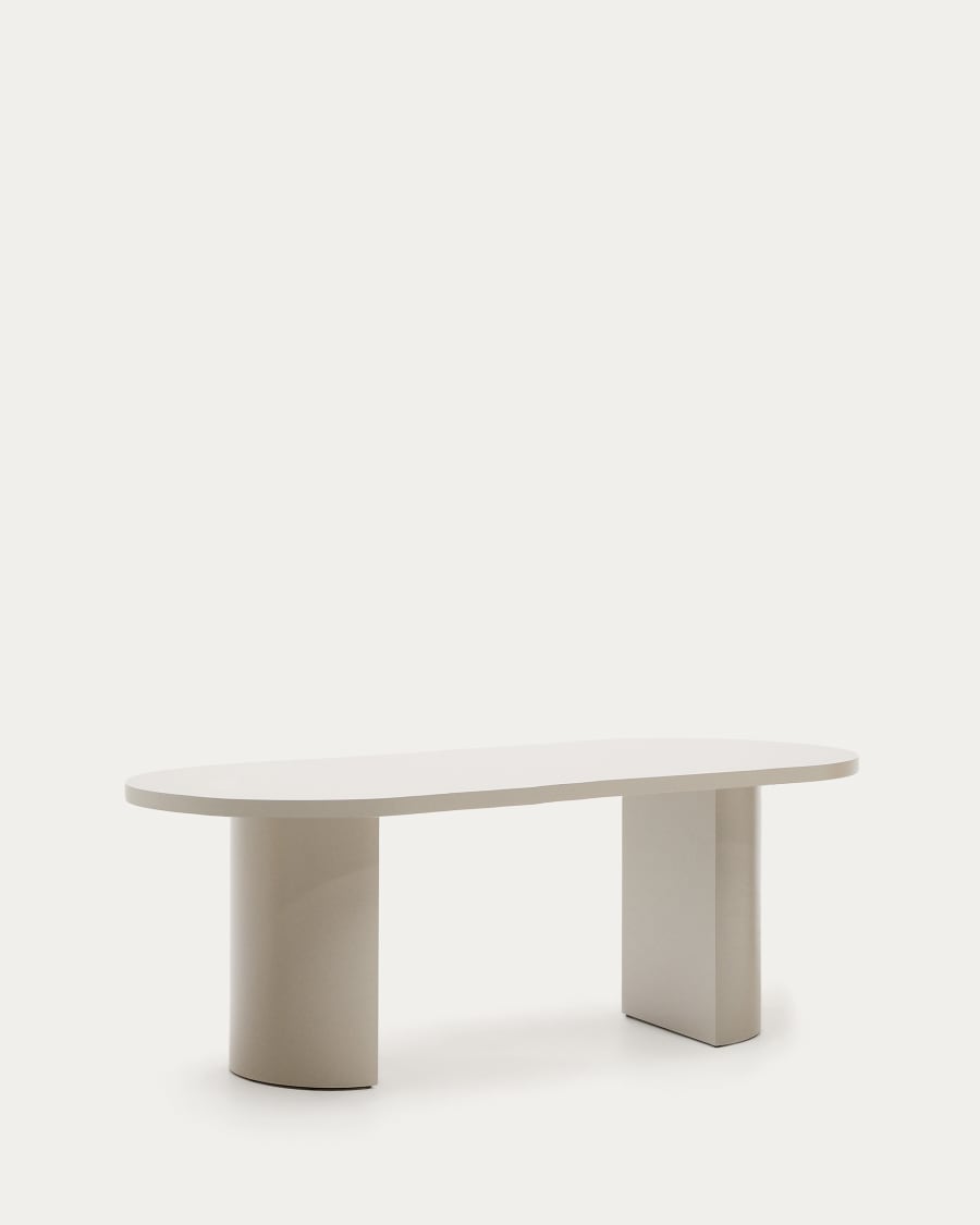 Nealy table in a lacquered MDF in an ecru finish