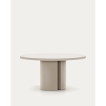 Nealy round table in lacquered MDF in an ecru finish