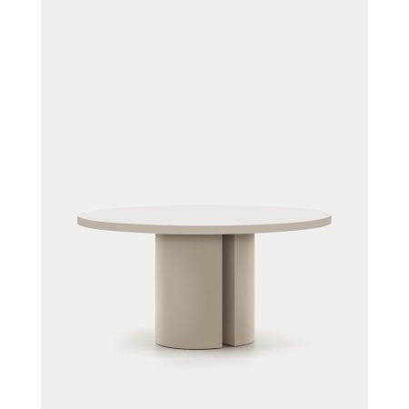 Nealy round table in lacquered MDF in an ecru finish