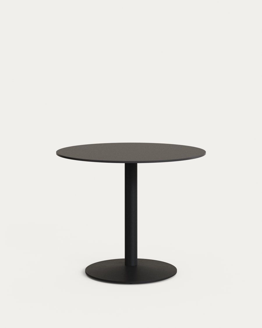 Esilda round outdoor table in black