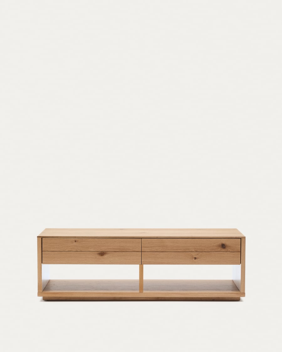 Alguema coffee table 2 drawers in oak veneer
