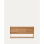 Alguema sideboard with 3 doors in oak veneer with natural finish,