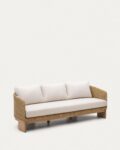 Xoriguer 3-seater sofa in synthetic rattan and solid eucalyptus wood