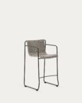 Maurina stool in green galvanised steel and ecru and grey