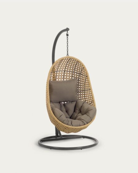 Cira hanging armchair with dark grey base