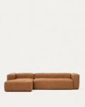 Blok brown leather 4-seater