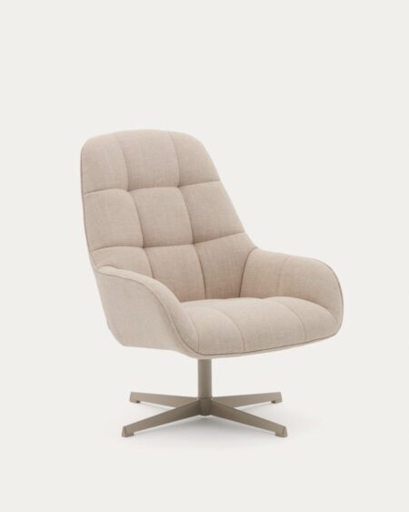 Jaspe beige swivel armchair