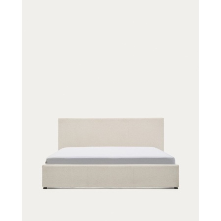 Nahiri beige chenille bed