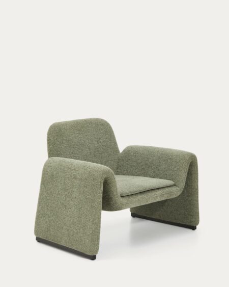 Melvia green chenille armchair