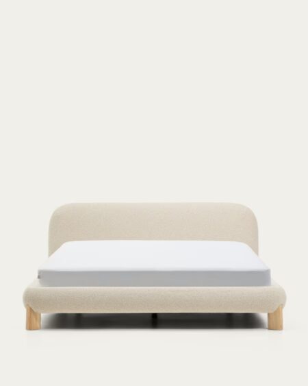 Odina ecru bouclé bed